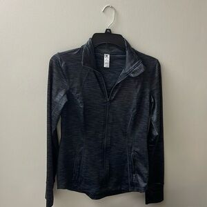 Black Full-Zip Runner Jacket with Zip Pockets